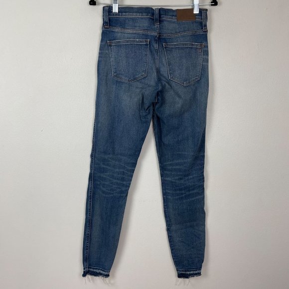 Madewell Woman's Sz 27 Tall 9" High Rise Skinny Jeans Mid Rise Distressed - Picture 12 of 13